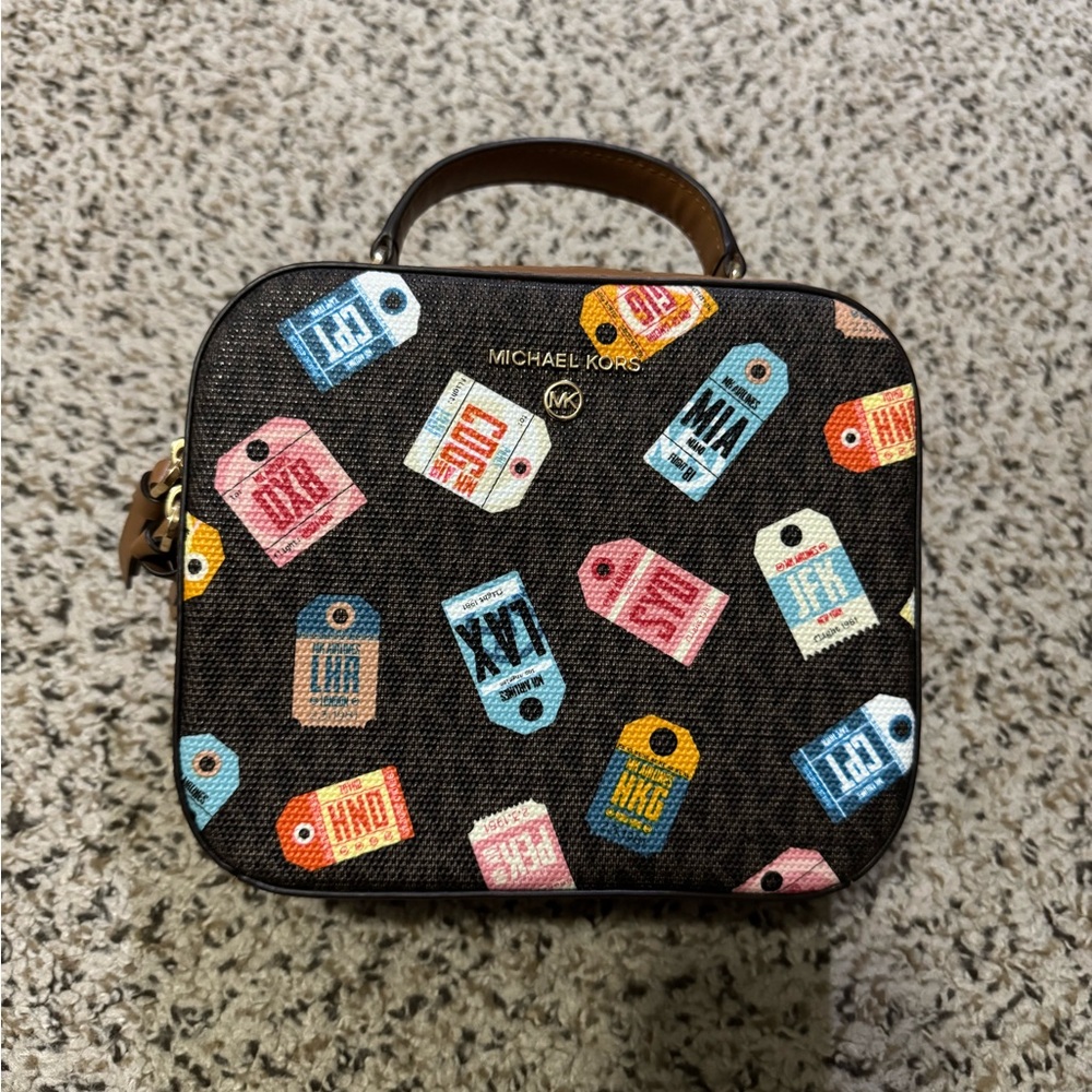 Michael Kors Jet Set Crossbody Rare Luggage Tag Print
